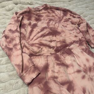 Pink Tie-Dye Sweatshirt and Joggers Set